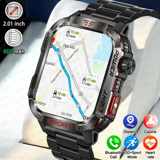 Para Huawei Xiaomi GPS reloj inteligente deportivo hombres brújula IP68 3ATM impermeable Fitness Tracker Bluetooth llamada sangre oxígeno Smartwatch