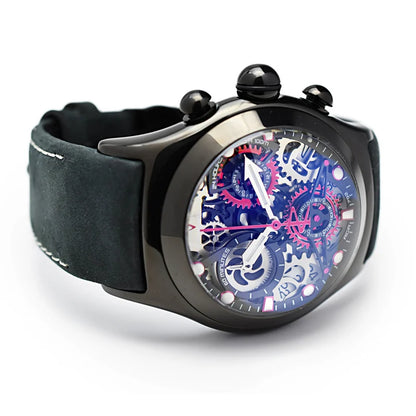 Reef Tiger/RT cronógrafo relojes deportivos para hombres esfera con mecanismo al descubierto con fecha reloj de negocios informal reloj Masculino RGA792