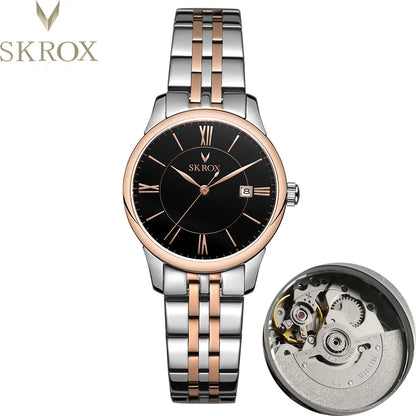 SKROX Japanese Automatic Movement Woman watch Sapphire Stainless Steel Mechanical Ladies Wrist Watches High-End luxury Women's
