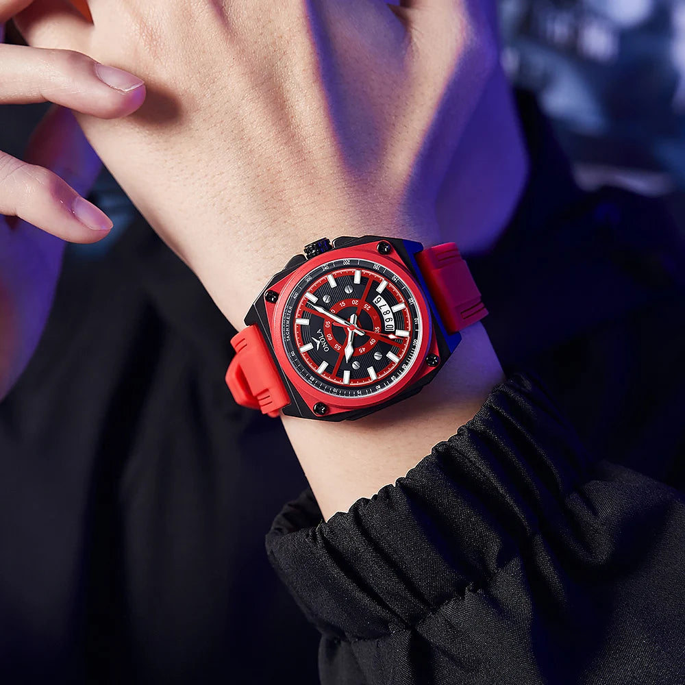 2024 Nuevo superventas Diseño de moda ONOLA Reloj para hombres jóvenes Cinta de silicona multicolor Relojes impermeables Colok