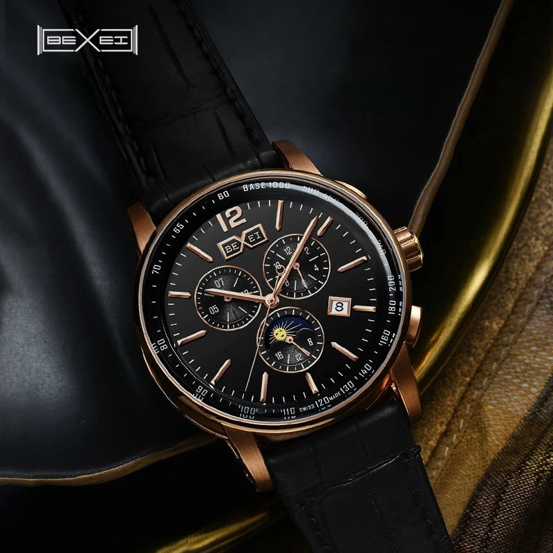 BEXEI 9059  Skeleton  fashion mechanical watch for men automatic movement  Luxury  synthetic sapphire waterproof   Reserve 45H