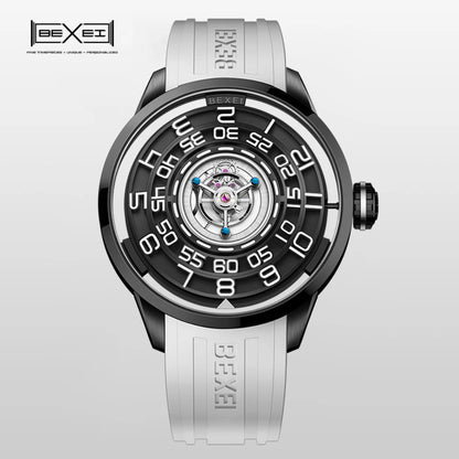 BEXEI  manual tourbillon skeleton synthetic sapphire mechanical movement wrist watch for men Luxury 36H  waterproof Reserve 9110