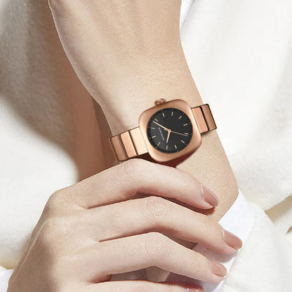 Relojes HANNAH MARTIN para Mujer movimiento japonés nueva tendencia moda esfera cuadrada correa de cuero de cuarzo Reloj de Mujer Reloj de Mujer