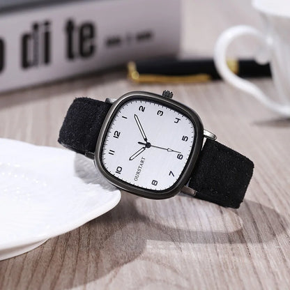 Vintage Square Dial Leather Belt Wristwatch Brand Quartz Watch Youth Student Watch Casual Fashion Men Women Gift Clock Wholesale