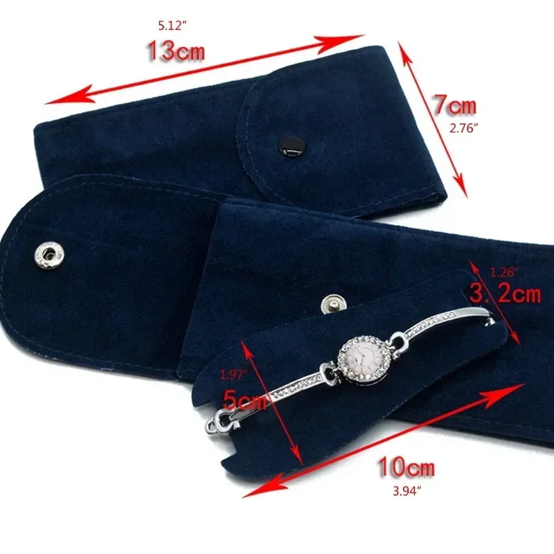 Wholesale Top Velvet Snap Watch Flannel Bag Packaging Bag Ring Bracelet Gift Bag Travel Storage Case for Men Women Watch Lovers