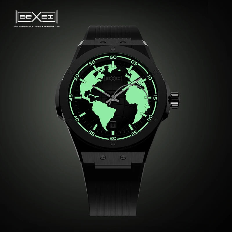 BEXEI 9136 Automatic movement watches for men synthetic sapphire mirror Luminous waterproof Aviation Themed Mechanical Watches