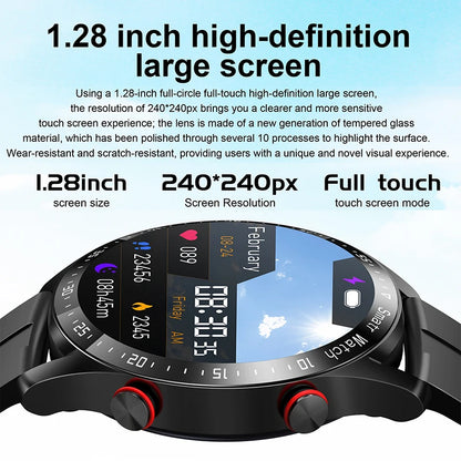 2023 New ECG+PPG Bluetooth Call Smart Watch Men Music player Waterproof Sports Fitness Tracker Stainless Steel Strap Smartwatch