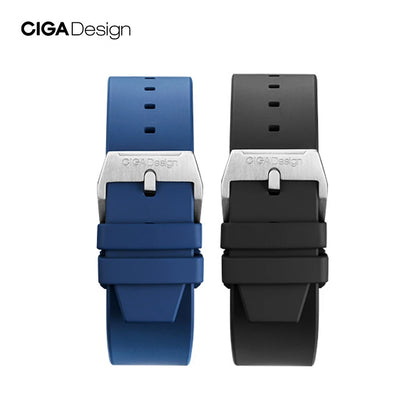 CIGA Design Fluororubber-Correa de reloj de 22mm, correas de reloj originales de liberación rápida, pulseras con hebilla de acero 316L lavables e impermeables