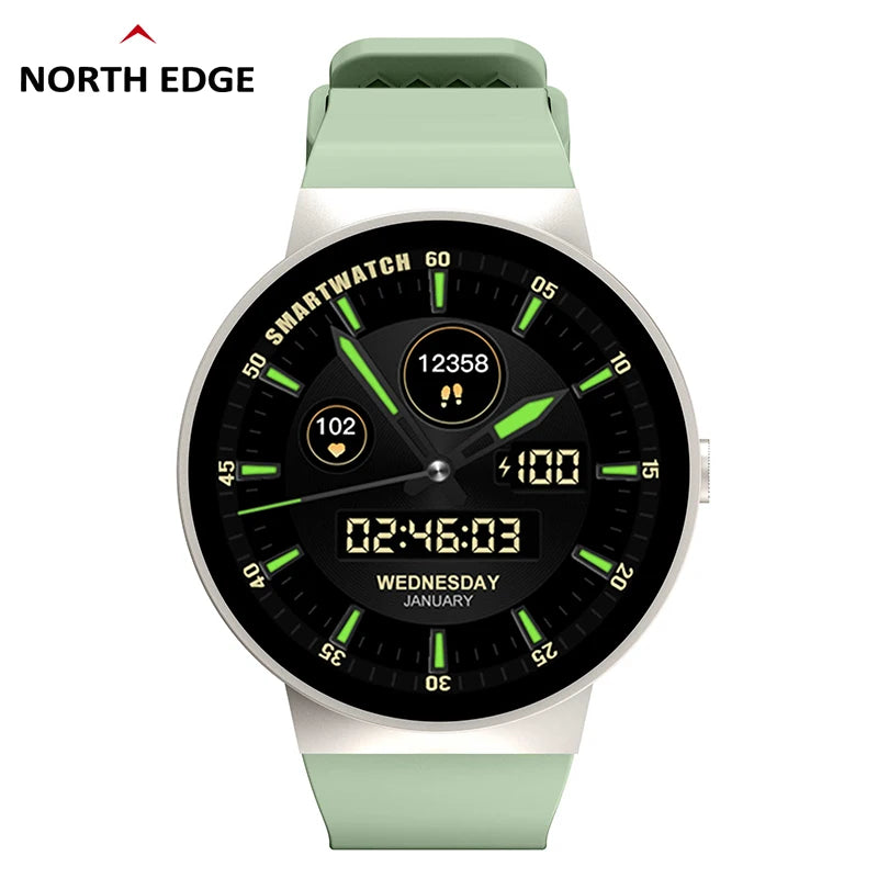 Reloj inteligente NORTH EDGE para hombres y mujeres, pantalla TFT HD de 1,39 pulgadas, modo deportivo 123+, llamada Bluetooth, oxígeno en sangre, reloj inteligente IP67