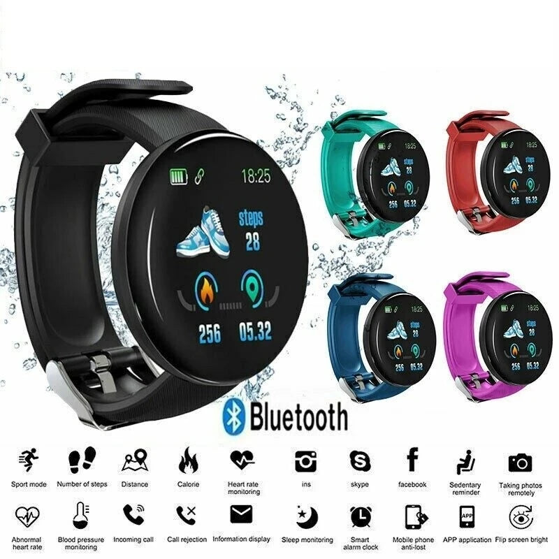 D18 Smart Watch Men Blood Pressure Waterproof Smartwatch Women Heart Rate Monitor Fitness Tracker Watch Sport Wristbands