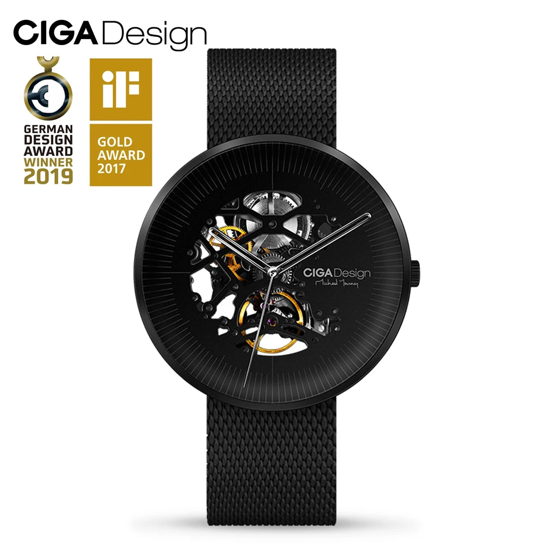 Reloj mecánico automático CIGA Design MY Series, reloj de pulsera con esqueleto de acero inoxidable para hombre, reloj de pulsera a la moda para hombre, 2 correas