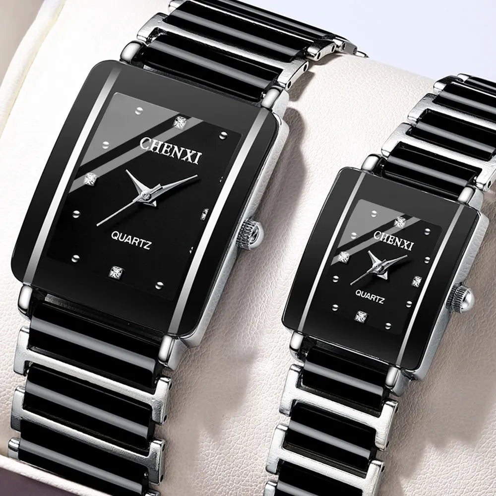 CHENXI Luxury Brand Lover's Watches Men or Women Quartz Watch Man Anti-ceramic Strap waterproof Lady WristWatch Male Clock Gift