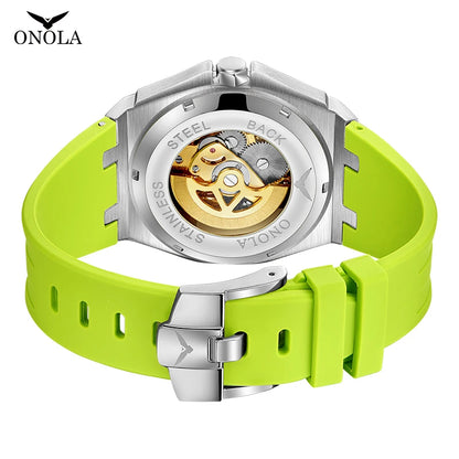 Reloj ONOLA de marca superior, reloj de pulsera deportivo de lujo para hombre, relojes mecánicos automáticos impermeables, reloj Masculino