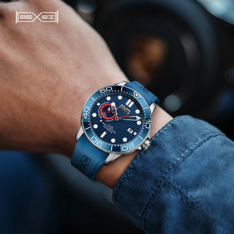 BEXEI 9087 diving Automatic Mechanical Watch for men ceramic Japan MIYOTA 8217 Movement  luxury Wrist watch  10ATM waterproof