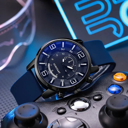 Relojes de silicona Jelly para Hombre, relojes de pulsera de cuarzo con esfera grande, relojes simples, Reloj informal para Hombre, Reloj de regalo para Hombre