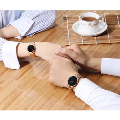 CHENXI, relojes para amantes del oro rosa a la moda, reloj de cuarzo ultrafino resistente al agua para hombre, reloj elegante de marca de lujo para mujer, reloj para mujer