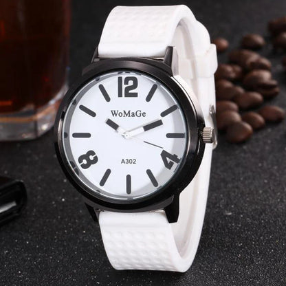 Womage Fashion Women‘s Watches Candy Colour Big Dial Quartz Wristwatch Woman Man Unsex Student Casual Sport Watches Reloj Mujer