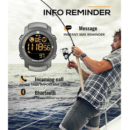 Reloj inteligente NORTH EDGE para Hombre, deportes al aire libre, detección de ritmo cardíaco, resistente al agua, 50M, Ultra Larga modo de reposo, Bluetooth, Reloj para Hombre