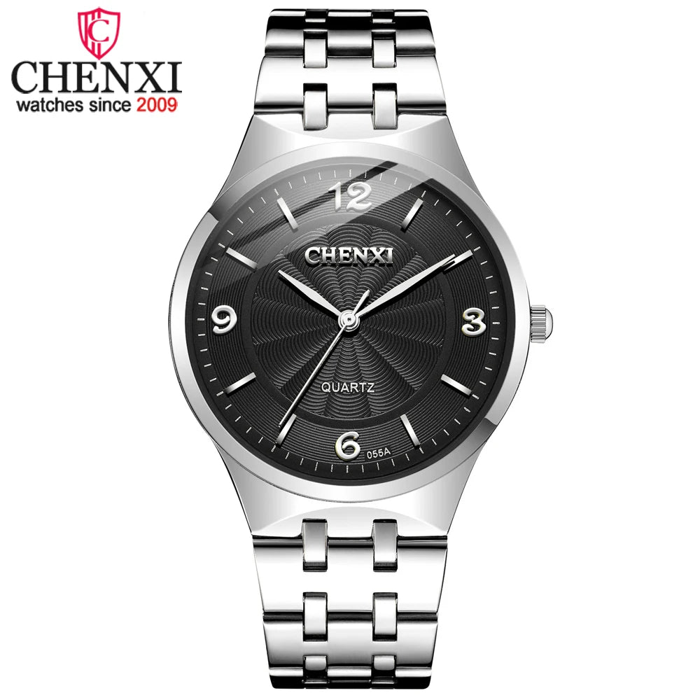 Marca CHENXI, relojes originales de lujo famosos de acero para parejas, relojes de cuarzo para amantes, reloj de pulsera de oro rosa para hombres y mujeres, reloj de pulsera