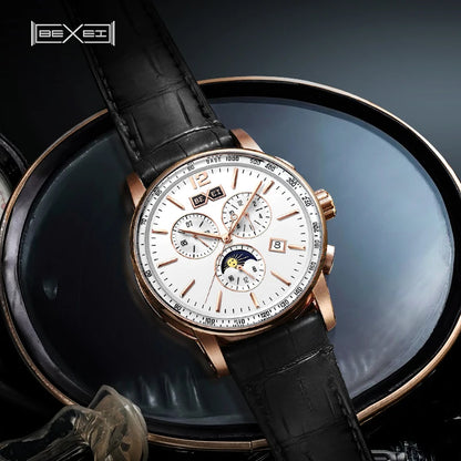 BEXEI 9059  Skeleton  fashion mechanical watch for men automatic movement  Luxury  synthetic sapphire waterproof   Reserve 45H