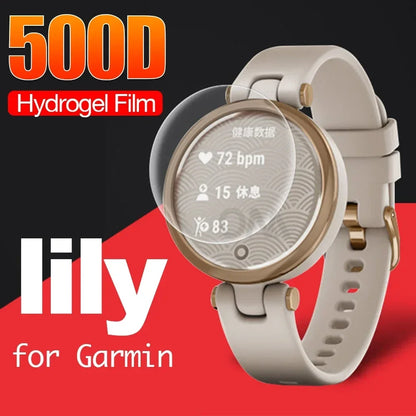 Soft Hydrogel Protective Film (Not Glass) for Garmin Lily Women’s Fitness Sport Smartwatch Full Coverage Watch Screen Protector