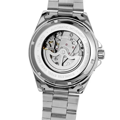 Fashion Winner Top Brand Men Luxury Full Black Stainless Steel Mechanical Automatic Date Christmas Business Wrist Watches