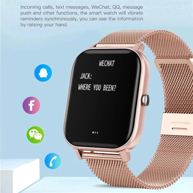 For Huawei Xiaomi New Fashion Women Smart Watch 1.69 inch Full Touch Heart Rate Sports Bracelet Bluetooth Call SmartWatch Men