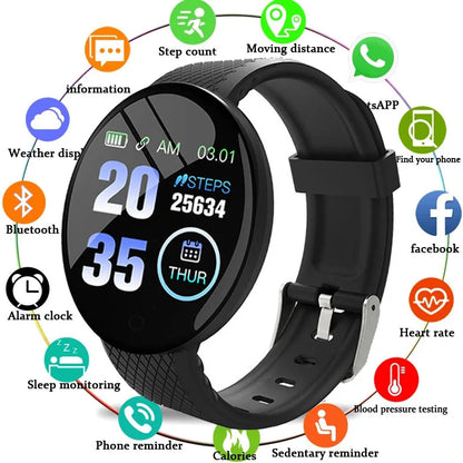 D18 Smart Watch Men Blood Pressure Waterproof Smartwatch Women Heart Rate Monitor Fitness Tracker Watch Sport Wristbands