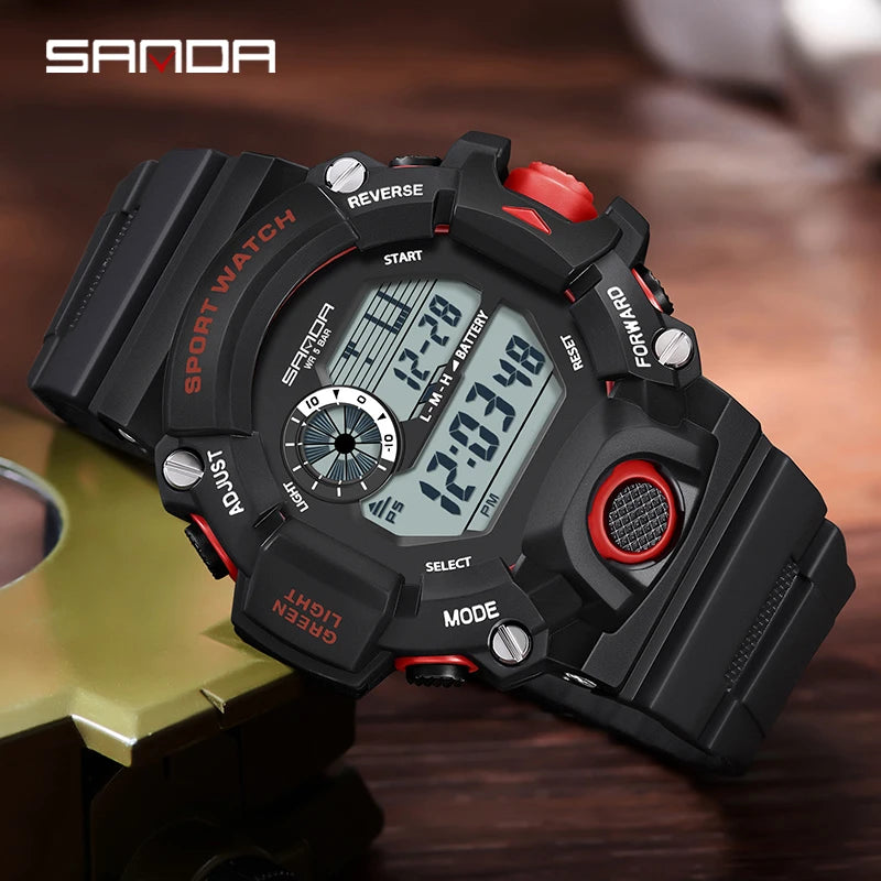 Reloj de pulsera luminoso militar resistente al agua 5atm electrónico Digital Led multifuncional para deportes al aire libre Sanda de la mejor marca a la moda para hombre