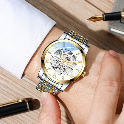 CHENXI, nuevos relojes para hombre, Tourbillon esqueleto, reloj mecánico automático para hombre, reloj de pulsera clásico de acero inoxidable resistente al agua