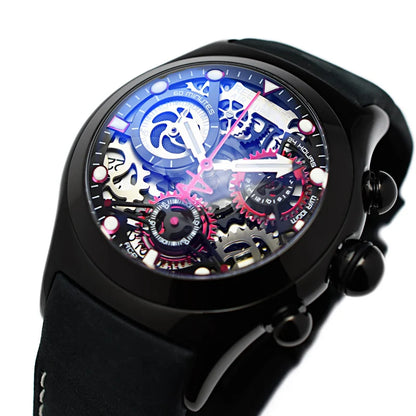 Reef Tiger/RT cronógrafo relojes deportivos para hombres esfera con mecanismo al descubierto con fecha reloj de negocios informal reloj Masculino RGA792