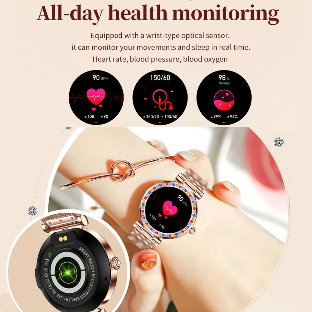 2024 New Bluetooth Call Smart Watch Ladies 360*360 HD Display Heart Rate Fitness Tracker Sports Watch Fashion Women SmartWatches