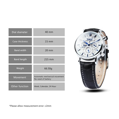 Fashion Jaragar Top Brand Pilot Mens Mechanical Date Display Blue Pointers Automatic Watch Men Luxury Leather Strap Wristwatches