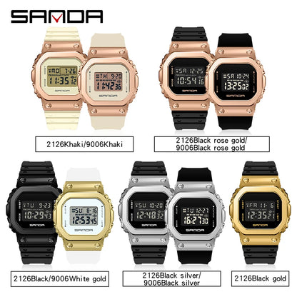 Moda SANDA marca superior deportes militares estilo G LED Digital hombres y mujeres pareja impermeable reloj de ocio reloj Masculino