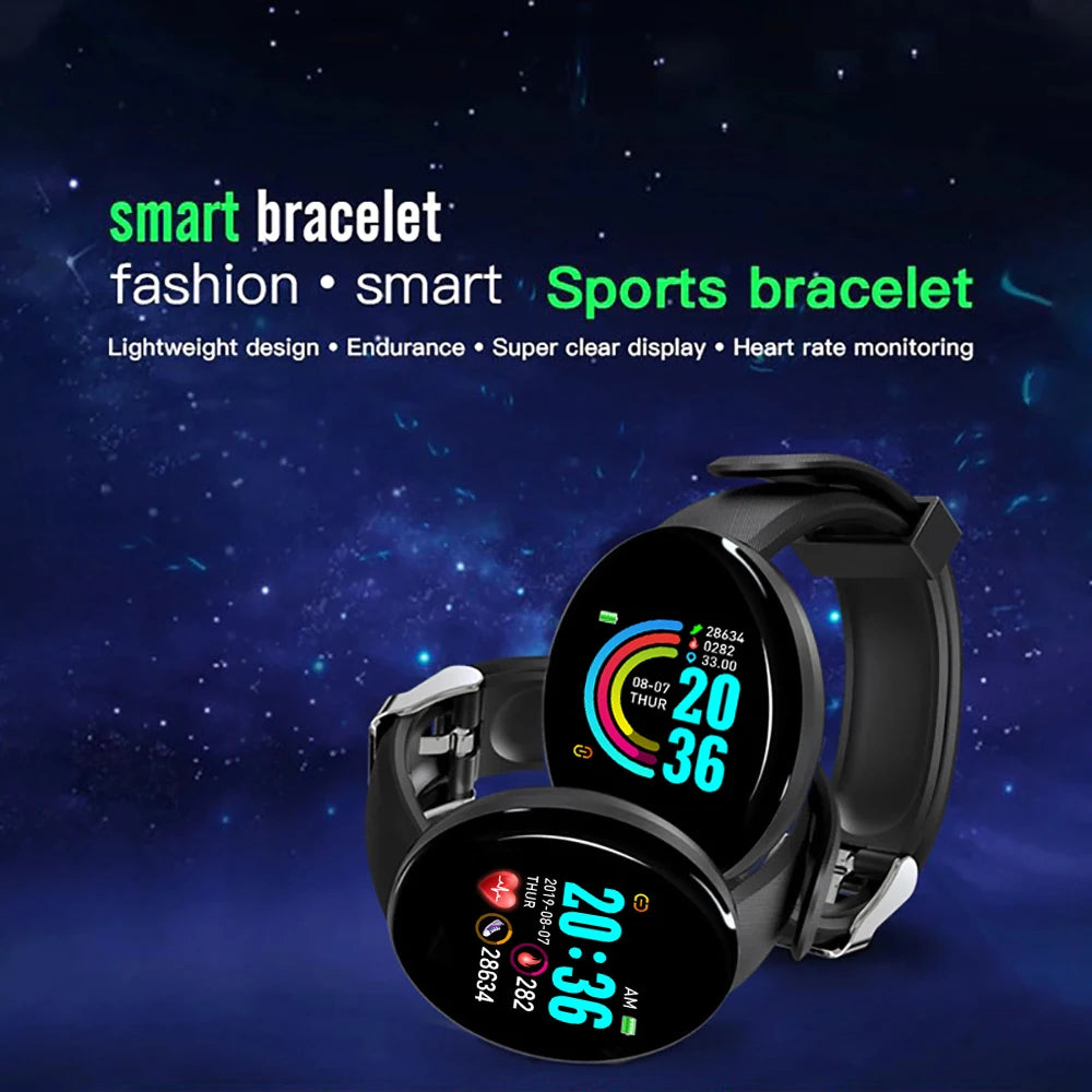 D18 Smart Watch Men Blood Pressure Waterproof Smartwatch Women Heart Rate Monitor Fitness Tracker Watch Sport Wristbands