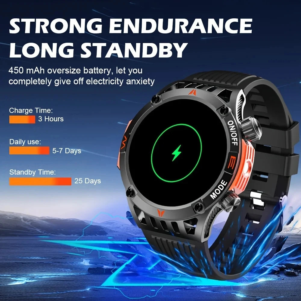 2024 New With Flashlight Smart Watch  Men Heart Rate Sports Fitness Tracker IP68 Waterproof Calling SmartWatch For Huawei Xiaomi