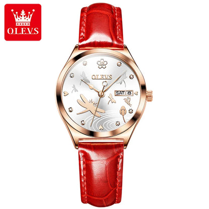 OLEVS Brand Ladies Fashion Automatic Watch Women Luxury Waterproof Rose Gold Mechanical Wristwatch Relogio Feminino