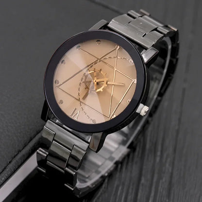 Fashion Gear Watch Men's Watches Black Metal Band Quartz Wristwtaches Men Cheap Price Dropshipping Relogios Masculinos Reloj