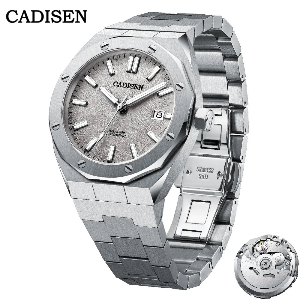 CADISEN Automatic Mens Watches Fashion Top Brand Stainless Steel Japan NH35A Watch Men Mechanical Wristwatch Relogio Masculino