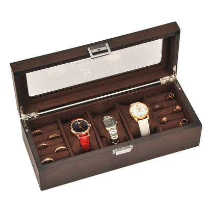 Watch Ring Storage Box Jewelry Box Glass Sunroof Watch Box Wooden