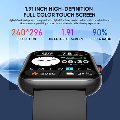 Reloj inteligente A221 con pantalla grande para hombre, reloj deportivo con llamadas Bluetooth, voz IA, rastreador de actividad física, reloj inteligente resistente al agua para mujer y hombre 