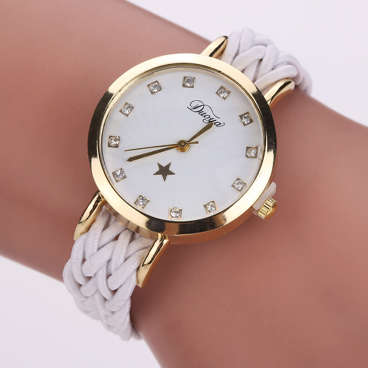 Reloj de pulsera de PU para mujer con cuerda trenzada Reloj para mujer