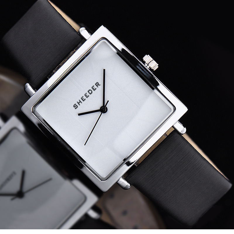 Reloj WeChat Internet Celebrity Pequeño Reloj Negro Reloj Retro de Cuarzo para Mujer Correa Reloj Cuadrado Pequeño