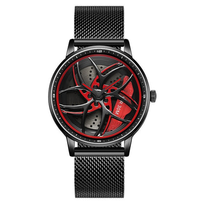 Reloj de cuarzo giratorio con cinturón serie Wheel para hombre