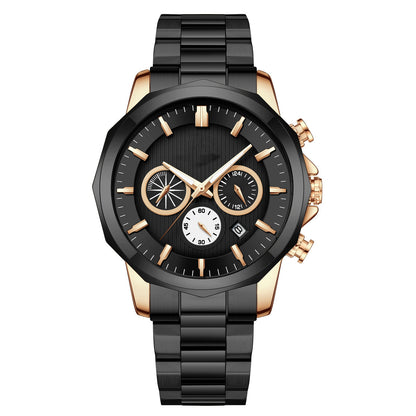 Reloj de cuarzo deportivo multifuncional de moda para hombre