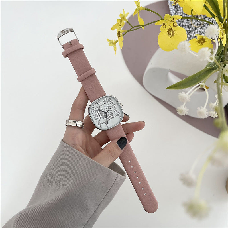 Reloj de mujer Leisure Milk Sugar Square