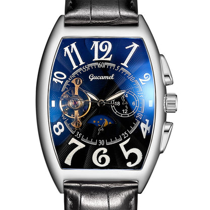 Reloj mecánico esqueleto automático Tourbillon para hombre