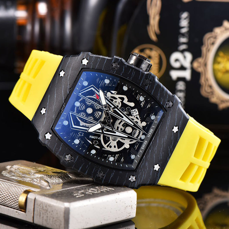 Watch Barrel-shaped Hollowed Fashion Business Quartz Watch Single Calendar Watch