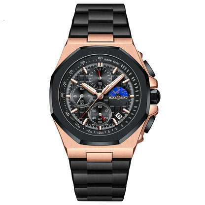 Reloj multifunción resistente al agua Sun Moon Star para hombre