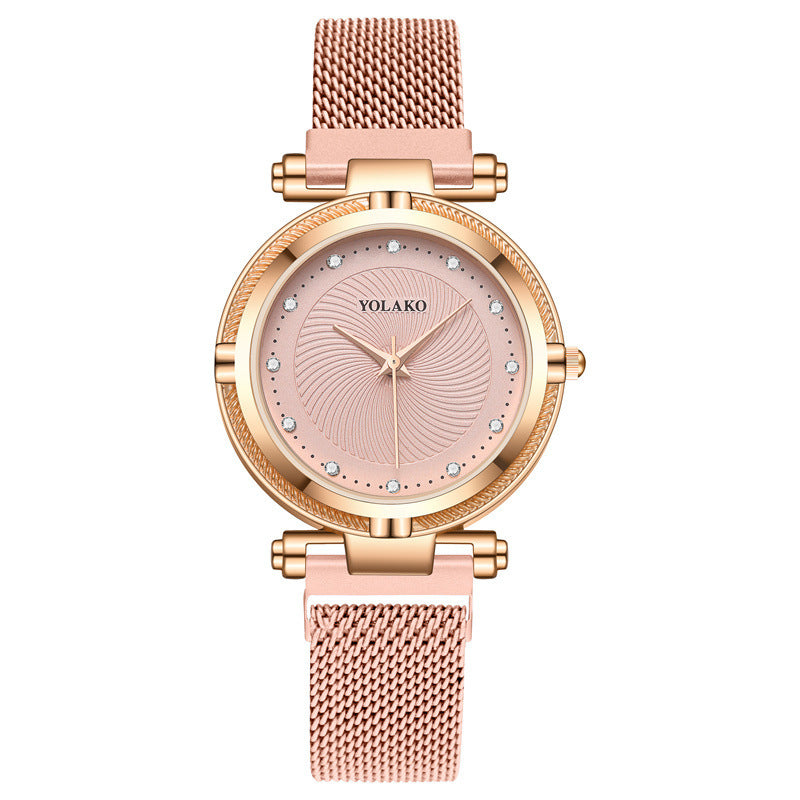 Reloj de pulsera con imán para mujer, moderno y con diamantes